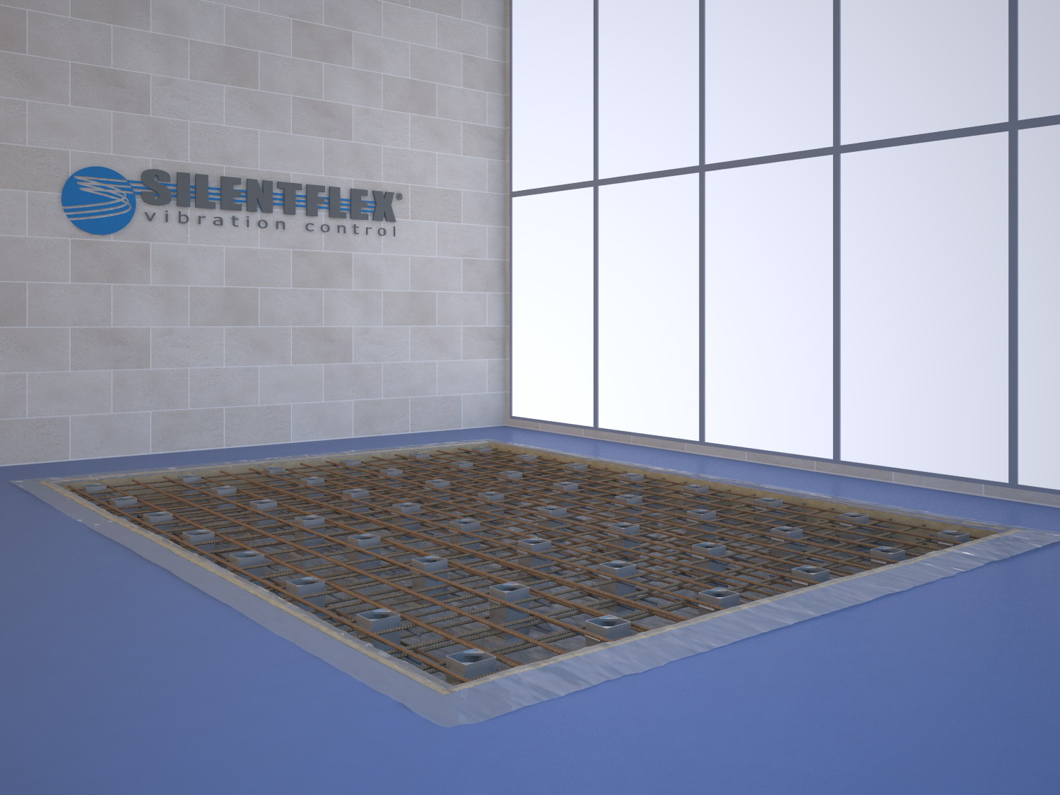 anti vibration floating slab step 5